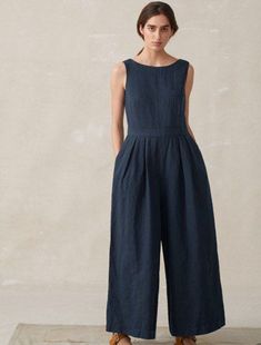 Long Linen Dresses, Linen Dress Pattern, Estilo Hippie, Linen Jumpsuit, Linen Dresses, Edgy Fashion, Tulum