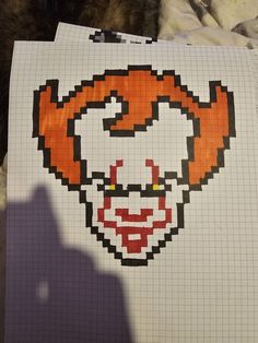 a close up of a piece of paper with an image of a clown on it