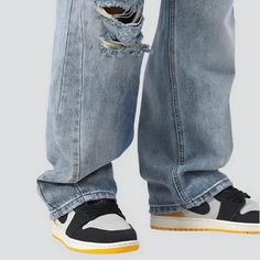 Elevate your style with our grunge-inspired, baggy men's high-waist jeans from the 2023 Summer Collection. These jeans are a must-have for any fashion-forward wardrobe, offering a modern twist on classic 90s flairs.Distinctive Features: Grunge Style: Embrace the rebellious nature of the grunge movement with these edgy jeans. Baggy Fit: Patterned for comfort and style, these jeans feature a relaxed, loose fit that exudes effortless cool. Distressed Details: The distressed accents give these jeans Edgy Jeans, Waist Jeans, Grunge Style, Light Blue Color, Baggy Fits, Grunge Fashion, High Waist Jeans, Summer Collection, Men's Jeans