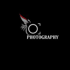 a black and white logo with the word photography on it's left hand side