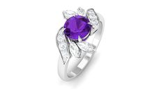 Product Details Every moment of yours is worth celebrating, so why not celebrate it with an alluring fine jewelry. This Amethyst Engagement Ring is exactly what your are looking for your partner, Round Amethyst and Marquise Diamond is held in Claw Setting and Round Diamond is held in prong setting are featured in leaf pattern. Show your love to your partner with this Vintage Amethyst Ring. Product Information SKU SHP-RINGS0821201919 Width 4 mm Height 12 mm Weight 2.80 gm (Approximate) AMETHYST I Elegant Purple Birthstone Ring With Center Stone, Formal Purple Birthstone Ring With Prong Setting, Elegant Purple Diamond Birthstone Ring, Formal Purple Diamond Birthstone Ring, Elegant Purple Birthstone Ring For Formal Occasions, Elegant Formal Purple Birthstone Ring, Elegant Purple Diamond Ring For Anniversary, Purple Formal Birthstone Ring With Round Cut, Dazzling Amethyst Anniversary Ring