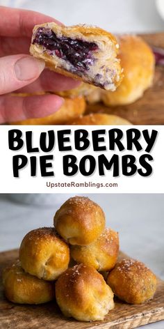 Blueberry Bites Recipe, Blueberry Pie Filling Recipes, Blueberry Bites, Easy Dessert Idea, 4 Ingredient Desserts, Fruit Pie Filling, Canned Blueberries, Pie Filling Recipes