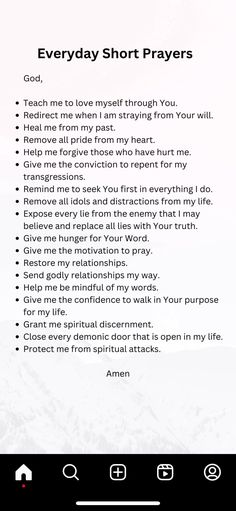 the text on this page reads, everyday short prayers