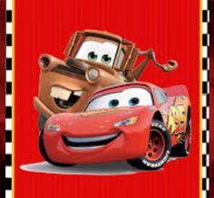 two cartoon characters are standing next to each other in front of a red and black checkered background