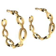 18 Karat Yellow Gold Seven Ovals Hoops, Tiffany designer , Thomas Kurilla created this while working for Tiffany's. Part of the oval cuff collection that sold in sterling at Tiffany's. Seven Hoops tapering back and forth in size to make a 31 mm diameter hoop. Stylish and fun at the same time. This came out of the 4 ovals cuff bracelet. Made to order allow 3-4 weeks for delivery. signed T Kurilla Mens Diamond Jewelry, Modern Hoop Earrings, Handmade Fine Jewelry, Original Jewelry, Modern Earrings, Jewelry Earrings Hoops, Gold Hoop Earrings, Unique Earrings, Modern Jewelry