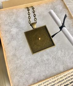 "If you have faith like a grain of mustard seed, you will say to this mountain, \" Move from here to there and it will move, and nothing will be impossible for you .\" Matthew 17 : 20 Free shipping on orders over $35! This Antique Bronze tone square mustard seed necklace is a beautiful gift of faith for yourself or loved one. It comes with the Matthew 17:20 bible verse print as shown in the image of this listing. Measurements: Ball Chain- 24\" or 24\" Rolo Chain Pendant- 1 1/4\" You can add a bi Inspirational Handmade Necklace For Gift, Inspirational Handmade Necklace Gift, Inspirational Handmade Necklaces For Gifts, Inspirational Adjustable Necklace For Gift, Inspirational Adjustable Necklace As Gift, Spiritual Necklace Gift For Father's Day, Inspirational Pendant Necklace As Gift, Inspirational Pendant Necklace For Gift, Adjustable Spiritual Necklace For Birthday Gift