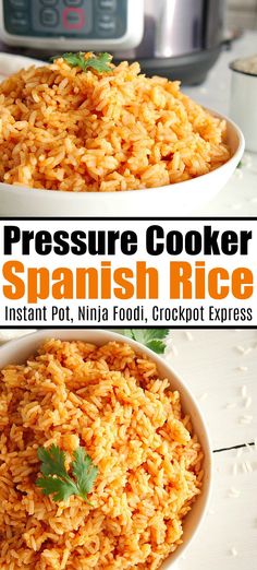 pressure cooker spanish rice with instant pot in the background