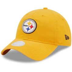 the pittsburgh football team's new era hat is yellow and has a white logo on it