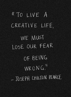 To live a creative life, we must lose our fear of being wrong Visitez la boutique d'art pour petits et grands Motivation Pictures, Citation Art, Ricky Gervais, Artist Quotes, Motivation Fitness, Quotable Quotes, Creative Life, Drawing Tips