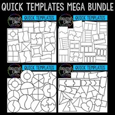 the quick templates mega bundle for kids to use in their art projects and crafts