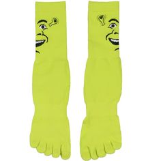 Elevate your sock game with these innovatively designed socks featuring a distinctive Shrek character face, 3D ears, and individual toes (with toenails) for a quirky twist to your footwear. Say goodbye to boring socks and hello to sheer delight. These Shek Crew Socks bring a burst of personality to any outfit. Make a fashion statement like no other with socks that are anything but ordinary. Whether you're lounging at home, strutting your stuff at work, or hitting the town with friends, these soc Funny Things To Buy, Ears Character Design, Weird Socks, Isabella Core, Olivia Art, Nike Winter Jackets, Shrek Character, Fiona Shrek, Fire Clothes