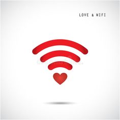 love and wifi icon with heart on white background royalty illustration