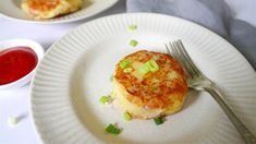 a plate with some food on it and a fork