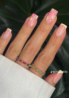 Spring Acrylic Nails, Nails Easy, Easy Nails, Simple Gel Nails, Work Nails, Short Square Acrylic Nails, Nails Spring, Nails 2023