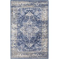 Indigo IGO-2315 Rug in Navy & Medium Grey by Surya Grey And White Rug, Vintage Medallion, Surya Rugs, Blue Ivory, Contemporary Area Rugs, White Rug, Accent Rugs, Area Rugs For Sale, Indoor Area Rugs