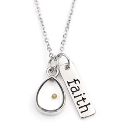 Let your faith truly flow with this absolutely beautiful stainless steel necklace. It has a real mustard seed inside of a tear drop shape resin charm along with a "faith" charm to complete this precious necklace. The perfect christian inspirational jewelry gift for anyone. You will love this piece! Stainless Steel Chain length: about 45cm/18 inch "...Truly I tell you, if you have faith as small as a mustard seed, you can say to this mountain, 'Move from here to there,' and it will move. Nothing Mustard Seed Faith, Mustard Seed Jewelry, Mustard Seed Necklace, Seed Necklace, Matthew 17 20, Faith Necklace, Faith Jewelry, Necklace Stand, Inspirational Jewelry