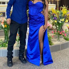 Medium Royal Blue Dress. Corset At The Back And A Cute On The Leg! Very Pretty And Used Once Blue Dress Corset, Dress Corset, Royal Blue Dress, Blue Dress, The Back, Blue Dresses, Royal Blue, Prom Dresses, Prom