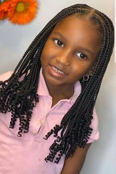 Kiddies Hairstyles with Beads Knotless Box Braids For Little Kids, Individual Braids For Kids, Quick Kids Hairstyles Black, Knotless Braids For Kids, Hairstyles With Beads, Kids Style Hair, The Right Hairstyles