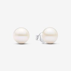 Keep it classic with these Treated Freshwater Cultured Pearl 7mm Stud Earrings in sterling silver. The lustrous 7mm pearls, delicately peg-set, channel timeless elegance. Secured with heart-shaped butterfly backs, this pair is both classic and contemporary. A perfect addition to your earring collection, these pearl stud earrings celebrate the beauty, wisdom, and love symbolized by treated freshwater cultured pearls. Please note each treated freshwater cultured pearl is unique and can vary in siz Pandora Pearl Earrings, Pandora Pearl, Pandora Earrings, Earring Collection, Freshwater Cultured Pearls, Pearl Stud Earrings, Pearl Color, Earrings Collection, Pearl Studs