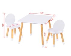 children's table and chairs with measurements