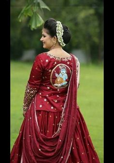 Blouse painting Godbharai Dress, Baby Shower Blouse Designs Latest, Dulhan Lehnga, Baby Shower Blouse Designs