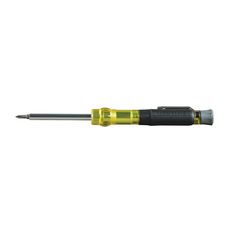 a yellow and black screwdriver on a white background