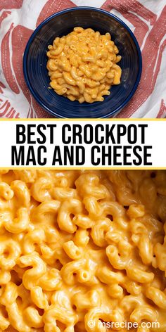 the best crockpot mac and cheese recipe is made with only three ingredients in one bowl