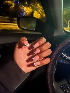 Instagram Cartoon, Duck Nails, French Tip Acrylic Nails, Trendy Nail, Girly Acrylic Nails, Short Square Acrylic Nails, Acrylic Nails Coffin Pink, Unique Acrylic Nails, Acrylic Nails Coffin