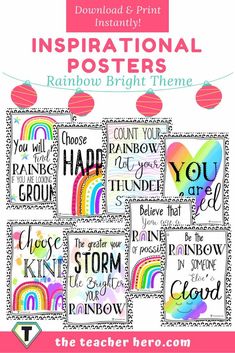 printable rainbow posters with the words you know to be happy