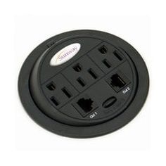 an electrical outlet cover with four outlets on the side and two plugs in the middle