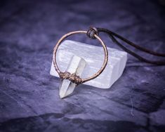 For other necklaces & pendants please visit "NECKLACES" section here: https://www.etsy.com/shop/ForesticaPL?section_id=30774232 🌿 DETAILS 🌿  - Quartz crystal necklace (made to order) - The size of the pendant will be ~ 4 cm long and ~3cm wide (1.6 in x 1.2 in) - On chosen length of natural brown leather cord  - The hook clasp is handmade of hammered copper - All quartz crystals used in jewelry are hand-extracted by me in the Strzegom area of Poland - Made with copper electroforming technique - Spiritual Electroformed Round Pendant Necklace, Mystical Pendant Necklace, Elven Aesthetic, Goblincore Jewelry, Copper Electroforming, Fairy Pendant, Jewelry Gothic, Witchy Jewelry, Quartz Crystal Necklace