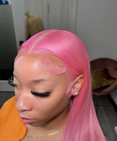 Wig Styling, 613 Blonde, Pink Wig, Have Inspiration, Hair Laid, Front Lace Wigs Human Hair, Aesthetic Hair