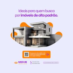 an ad for move's in spanish, with the image of a modern house