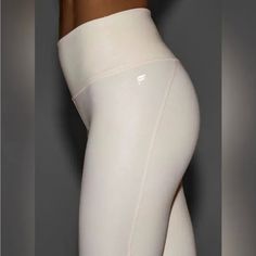 Fabletics Pearlescent Ivory Leggings. Ivory/Very Pale Pink Color. Never Worn. Cream Stretch Activewear For Sports, Cream Stretch Sporty Activewear, Sporty Stretch Cream Activewear, Sporty Cream Stretch Activewear, Fitted Cream Activewear For Yoga, Cream Stretch Yoga Activewear, Cream Athleisure Activewear For Workout, Cream Sporty Activewear For Sports, Sporty Cream Activewear For Workout