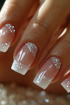 Nail Shapes Square, Unghie Nail Art, Easy Nails, Nails Wedding, Bride Nails, Nail Forms, Nail Designs Glitter