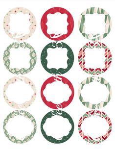 christmas wreaths and frames with the word merry written in red, green and white