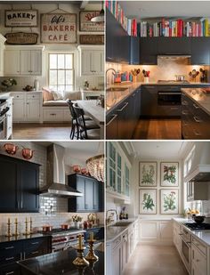 The kitchen design color palette is a crucial element that can transform the ambiance and functionality of one of the most important spaces in your home.  The use of color can also be strategically applied to highlight specific areas, Trendy Kitchen Design, Above Cabinets, Quirky Decor, Kitchen Design Ideas, Farmhouse Charm