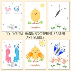 four different easter cards with the words happy easter