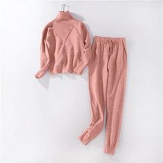 🔥Get ready to slay in style with our Women's 2 Piece Knitted Turtleneck Sweatshirt Elastic Waist Tracksuit! 😍 This set is the perfect combination of comfort and fashion, and it's only $167.95! 💸 Don't miss out on this must-have outfit! 💕 #WomensFashion #KnittedTracksuit #TurtleneckSweatshirt #ElasticWaist #SlayInStyle #ComfortAndFashion #AffordableFashion #TrendingNow #MustHave #Limited Celana Fashion, Jumper Pants, Winter Turtleneck, Winter Suit, Turtleneck Sweatshirt, Casual Sweater, Womens Turtleneck, Sweater Jumper