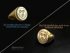 Custom Family Crest ✪ Coat of Arms Ring ✪ Man Gold Ring ✪ Custom Signet Ring ✪ Logo Ring ✪ Family Ring ✪ Gift ♠ Our customers participate and involve in the creation of their ideal signet ring from design to finished jewelry. ♠ We create and present in 3D design of how your jewelry will look after order confirmation. ♠ Adjust all details needed and start making the ring by updating you with all the steps. ♠ This service makes possible to create your family ring or any other designs. ♠ Make the d Custom Oval Rings For Formal Occasions, Custom Oval Signet Ring For Formal Occasions, Custom Yellow Gold Ring For Formal Occasions, Custom Yellow Gold Rings For Formal Occasions, Gia Certified Yellow Gold Signet Ring As Gift, Luxury Gia Certified Signet Ring As Gift, Oval Signet Ring, Ring Logo, Custom Signet Ring