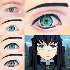 Tokito Cosplay, Cosplay Studio, Cosplay Makeup Tutorial, Cosplay Contacts, Anime Makeup, Cute Eye Makeup, Cosplay Tutorial