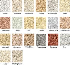 the different colors of sand and gravel are shown in this color chart, which is also available