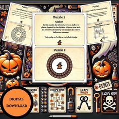 a computer screen with halloween themed items on it