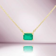 Beautiful Emerald Necklace. A staple in your jewelry collection. Handmade in New York City of polished 14k white gold.  Genuine Emerald Weight: 1.35 ct. total weight Gold Weight :1.92 gram Rectangular Emerald Necklace In Fine Jewelry Style, Classic Emerald Cut Necklace With Prong Setting, Classic Emerald Cut Emerald Necklace With Prong Setting, Formal Emerald Rectangular Pendant Necklace, Formal Emerald Cut Emerald Necklace, Fine Jewelry Emerald Cut Birthstone Emerald Necklace, Emerald Cut Birthstone Necklace In Fine Jewelry Style, Classic Emerald Cut Emerald Necklace For May Birthstone, Formal Emerald Cut Emerald Necklace For May Birthstone