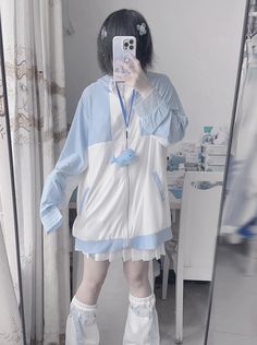 ❤︎ 【Angels Kaiwai👼] Aqua Over Angel Rescue Jacket❤︎
⚠Please allow 15 days for this item to be shipped.










Unit
dress length
chest
Sleeve length


M
73
130
76.5


L
78
140
79 Cute Angel Dresses, Tenshi Kaiwai Accessories, Tenshi Kaiwai Fashion, White Hooded Patchwork Outerwear, White Patchwork Hooded Outerwear, Fairy Kei Coats & Jackets, Blue Fairy Kei Sleeveless Dress, College Wardrobe, Things I Need To Buy