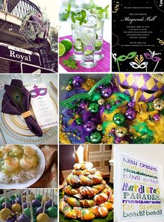 the collage is filled with many different things to see in this photo, including food and decorations