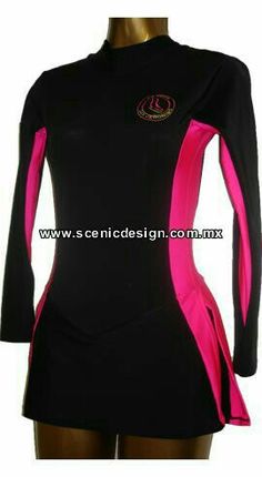 a woman's wet suit with pink trims