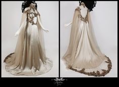 Gothic Victorian Wedding Dress With Fitted Bodice, Elven Medieval Dress For Wedding And Festivals, Elven Style Medieval Dress For Wedding Festivals, Elven Style Medieval Wedding Dress For Medieval Festivals, Fantasy Style Fitted Wedding Gown, Fantasy Style Floor-length Wedding Dress, Fantasy Floor-length Wedding Dress, Fantasy Wedding Gown With Fitted Bodice, Fitted Fantasy Wedding Gown