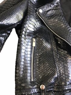 Women's Snakeskin Jacket Glossy Finish PREMIUM QUALITY LUXURY STYLE Outside: GENUINE GLOSSY PYTHON LEATHER Accessories: silver color (please see the photo). All our products are 100% handmade, we always try to create interesting ideas to make your style unique. We use only the highest quality materials and accessories from around the world and only best leather from Indonesia. Before listing each new model undergoes different quality and usability tests at every stage of production. Every single Luxury Biker Jacket For Fall Parties, Luxury Biker Jacket For Party, Luxury Long Sleeve Biker Jacket For Party, Snakeskin Jacket, Ladies Motorcycle, Elegant Jacket, Best Leather, Accessories Silver, Interesting Ideas