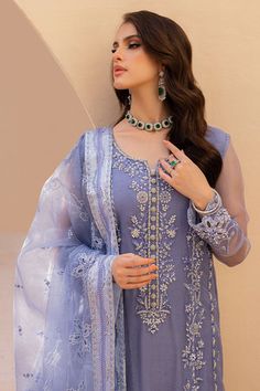 Embellished Blue Kameez Trouser Pakistani Wedding Dress comes in premium quality organza fabric. This Pakistani Dress is available Online. Fast shipping. Pakistani Wedding Dress, Organza Fabric, Pakistani Dress Design, Pakistani Wedding, Pakistani Dresses, Designer Dresses, Trousers, Wedding Dress, Blue